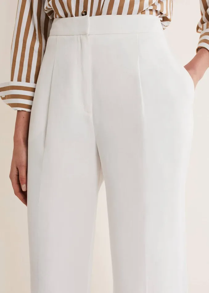 Women Phase Eight Trousers Bianca Wide Leg Suit Trousers Ivory