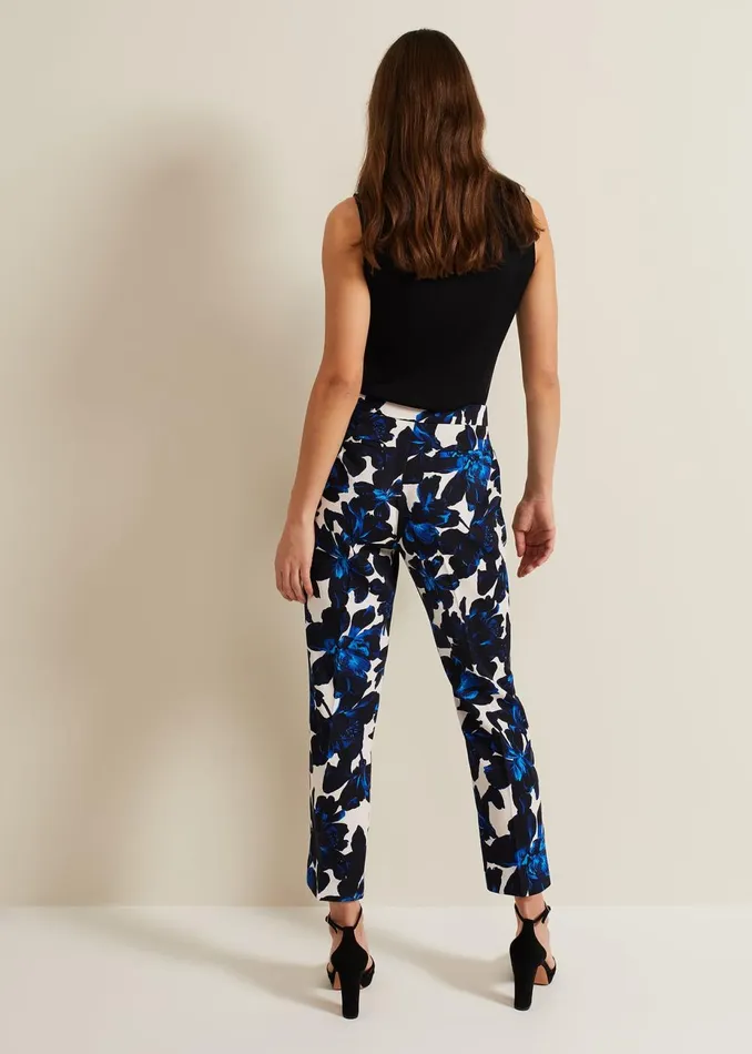 Women Phase Eight Trousers Caddie Floral Suit Trouser Blue