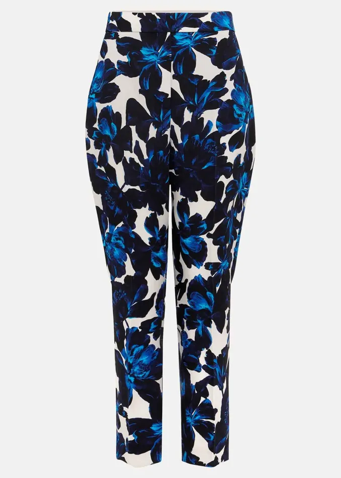 Women Phase Eight Trousers Caddie Floral Suit Trouser Blue