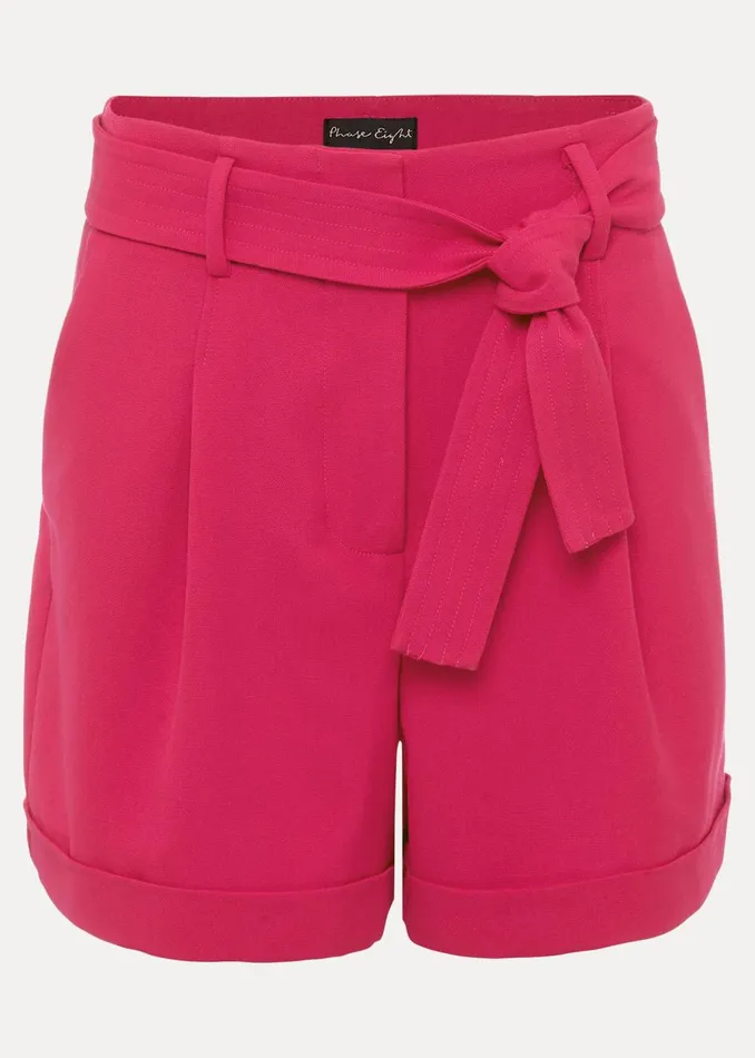 Women Phase Eight Trousers Camilla Pink Shorts Raspberry