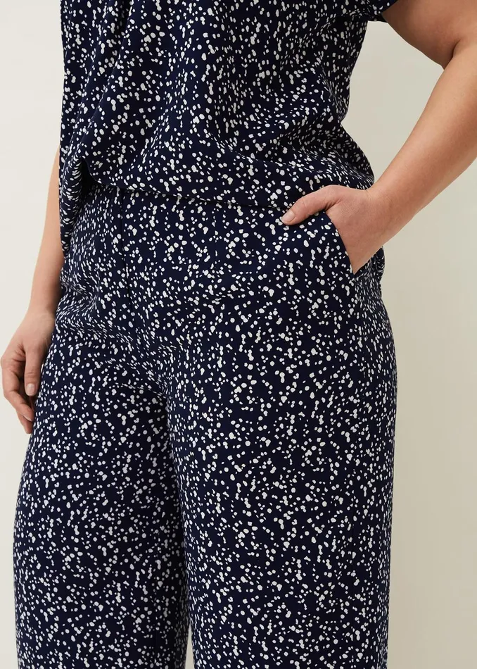 Women Phase Eight Trousers Carin Spot Culotte Trousers Navy