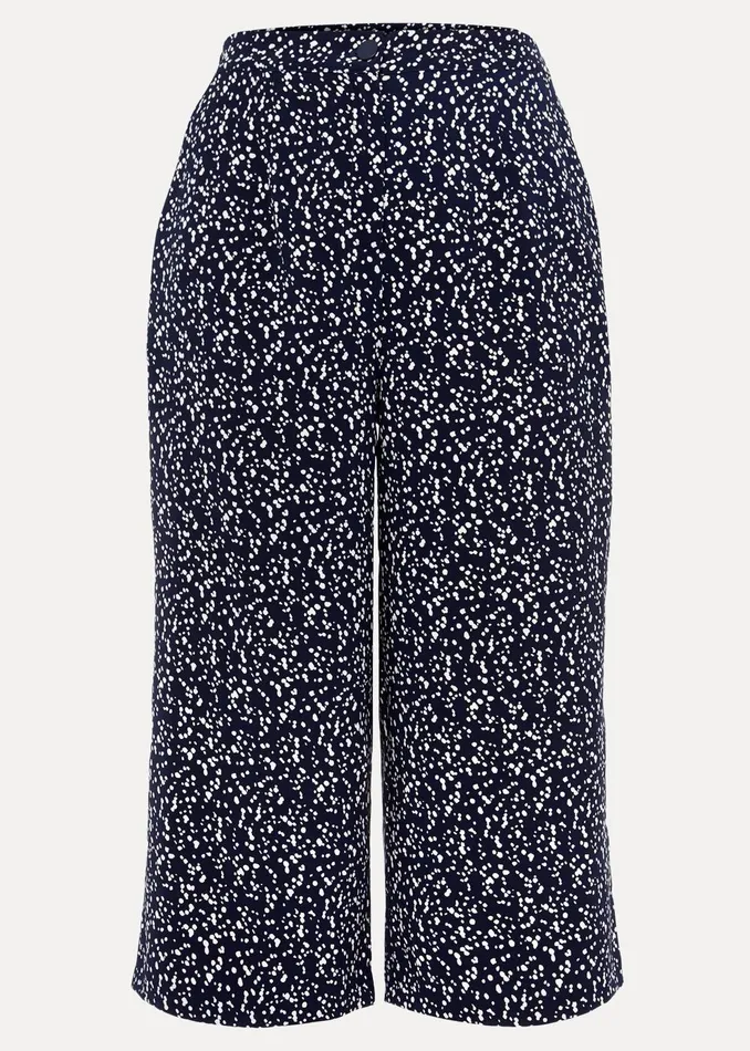 Women Phase Eight Trousers Carin Spot Culotte Trousers Navy