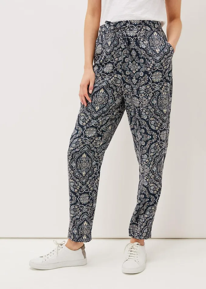 Women Phase Eight Trousers Charlene Paisley Jogger Cherrymulti