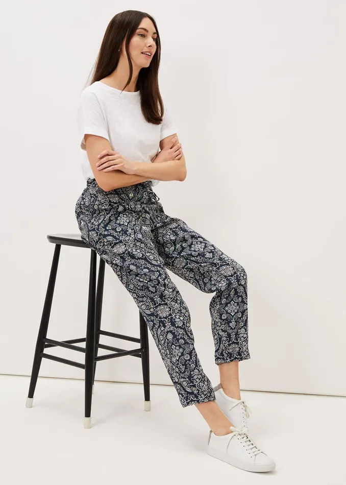 Women Phase Eight Trousers Charlene Paisley Jogger Cherrymulti