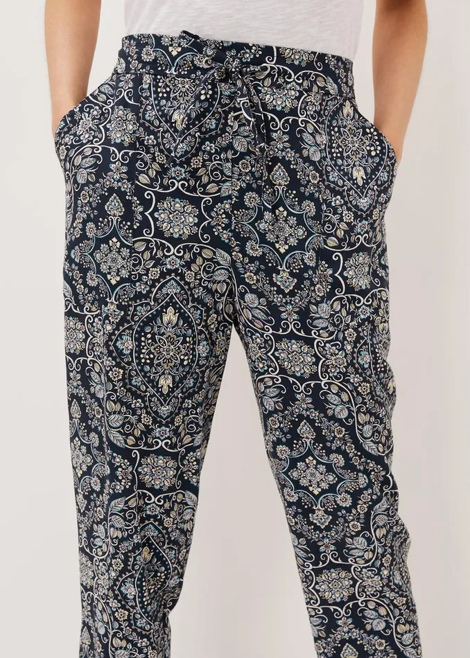 Women Phase Eight Trousers Charlene Paisley Jogger Cherrymulti