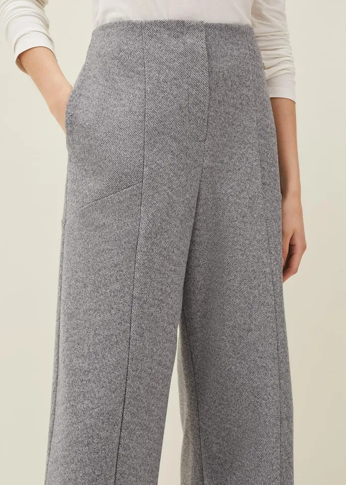 Women Phase Eight Trousers Diza Herringbone Culottes Grey