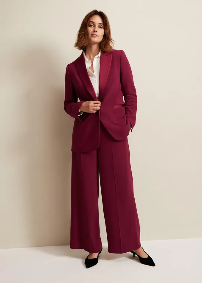 Women Phase Eight Trousers Elandra Tux Trouser Burgundy