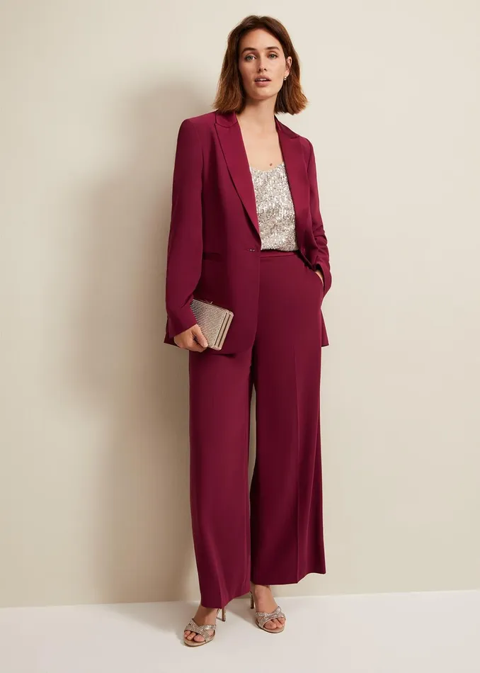 Women Phase Eight Trousers Elandra Tux Trouser Burgundy