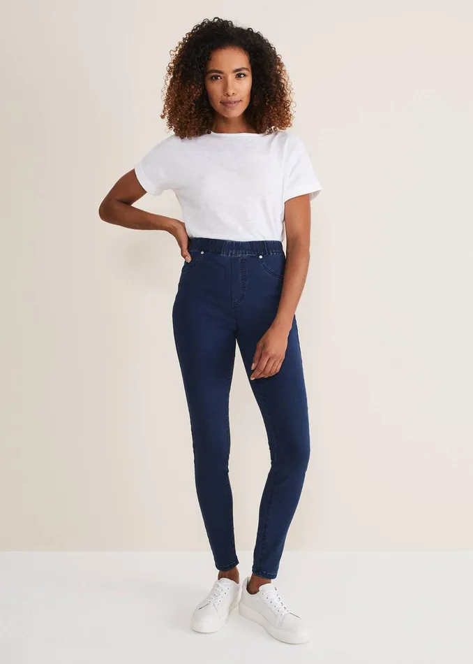 Women Phase Eight Trousers Eliza Pull On Jegging Denim