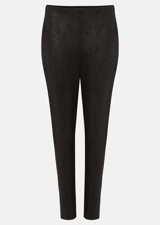 Women Phase Eight Trousers Erica Snake Skin Leggings Black