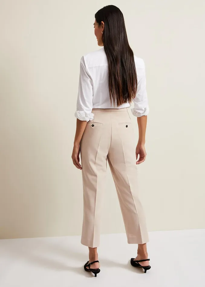 Women Phase Eight Trousers Everlee Crop Straight Leg Smart Trouser Stone