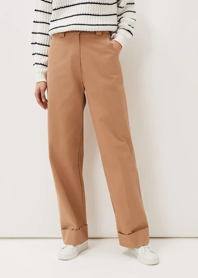 Women Phase Eight Trousers Faya Wide Leg Tailored Trouser Caramel