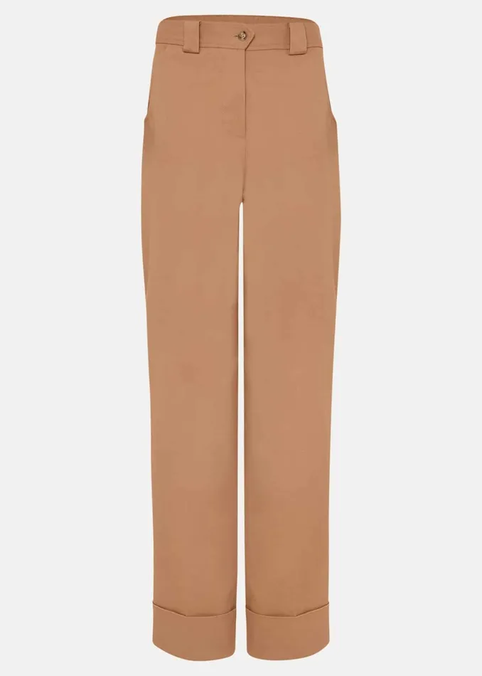 Women Phase Eight Trousers Faya Wide Leg Tailored Trouser Caramel