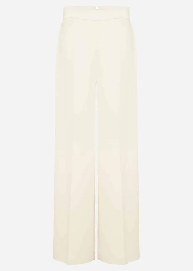 Women Phase Eight Trousers Florentine Wide Leg Trousers Buttermilk