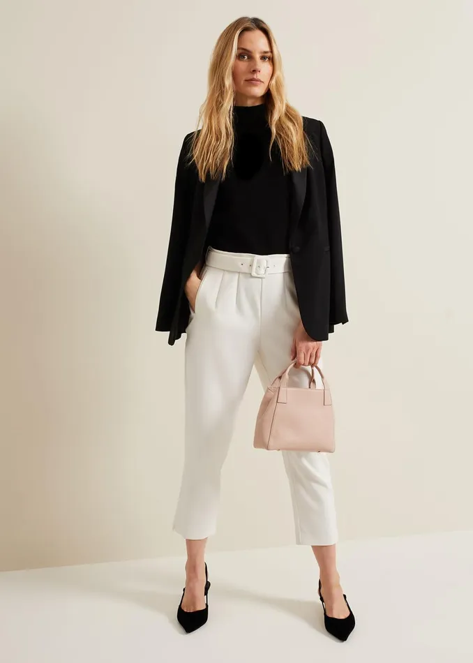 Women Phase Eight Trousers Gaia Neutral Tapered Tailored Trouser Neutral