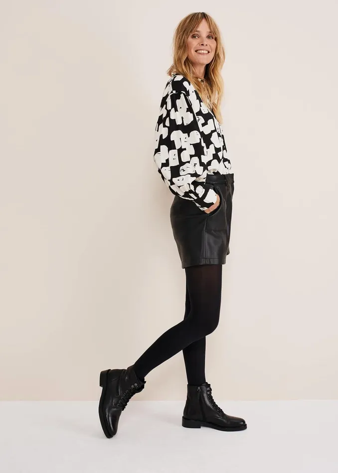 Women Phase Eight Trousers Hadley Pleather Shorts Black