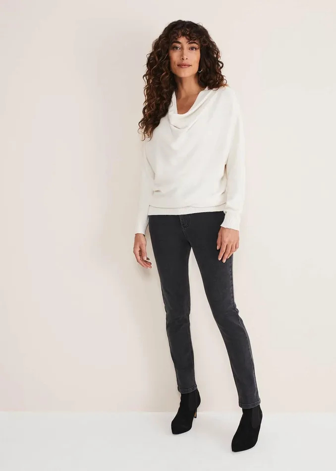 Women Phase Eight Trousers Hailee Topstitch Skinny Jeans Charcoal