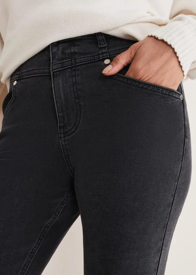 Women Phase Eight Trousers Hailee Topstitch Skinny Jeans Charcoal