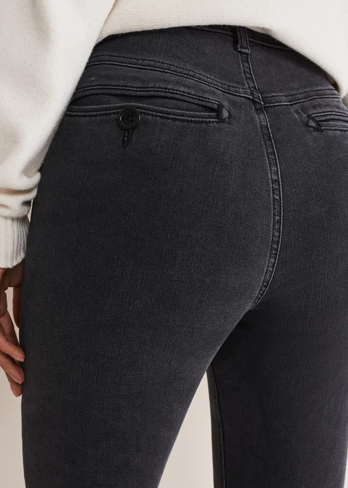 Women Phase Eight Trousers Hailee Topstitch Skinny Jeans Charcoal