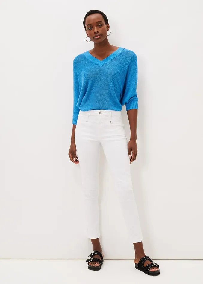 Women Phase Eight Trousers Hailee Topstitch Skinny Jeans White