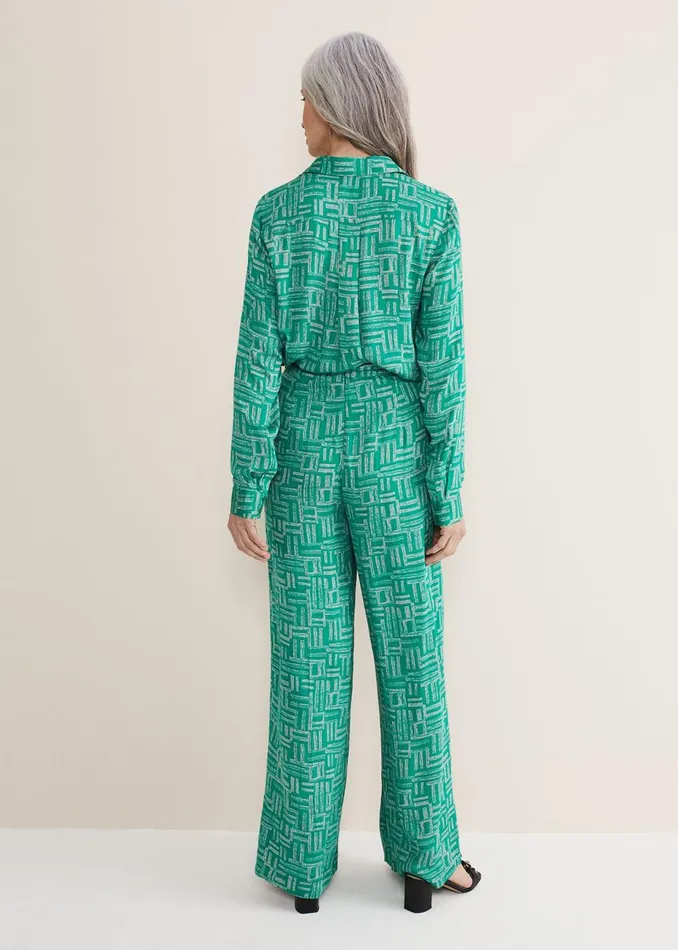 Women Phase Eight Trousers Hatty Wide Leg Trousers Greenstone