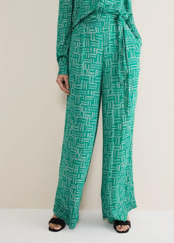 Women Phase Eight Trousers Hatty Wide Leg Trousers Greenstone