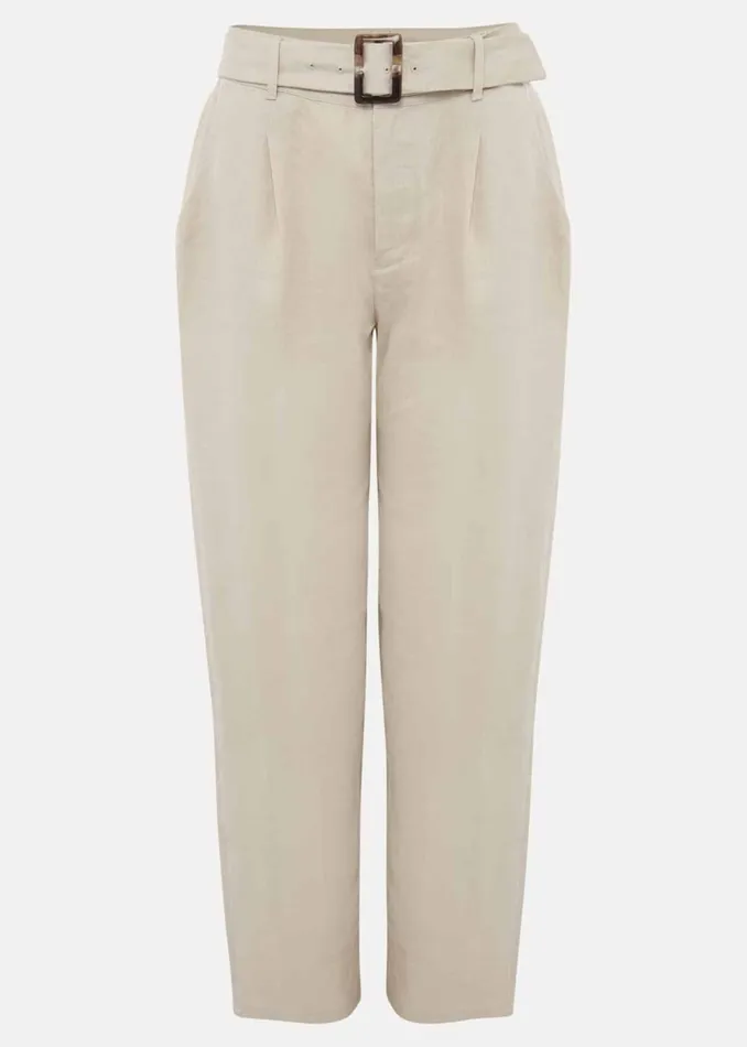 Women Phase Eight Trousers Hazel Linen Tapered Trousers Stone