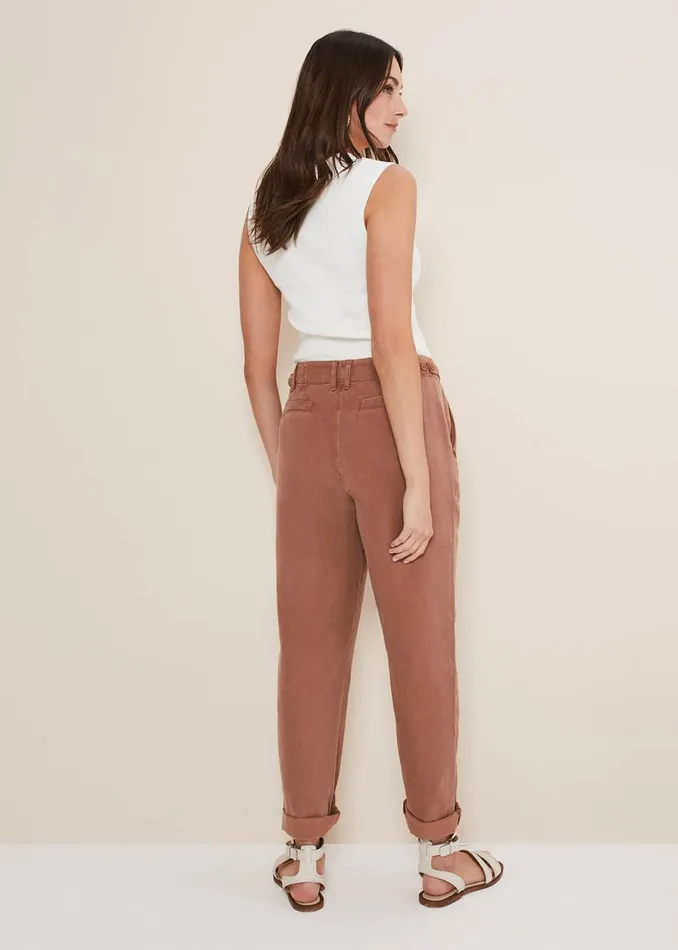 Women Phase Eight Trousers Ivana Relaxed Chino Trouser Chocolate