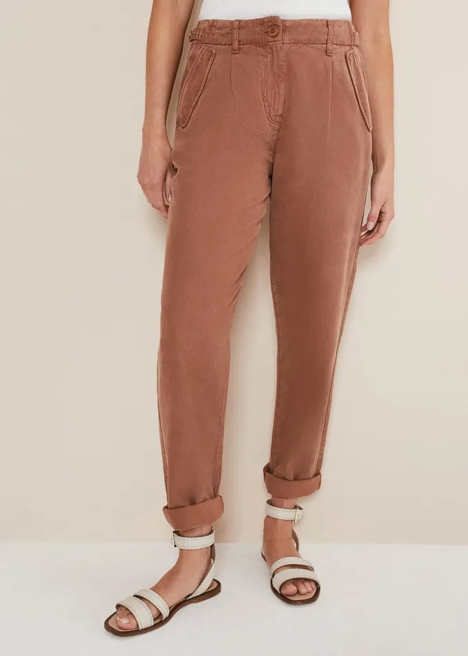 Women Phase Eight Trousers Ivana Relaxed Chino Trouser Chocolate