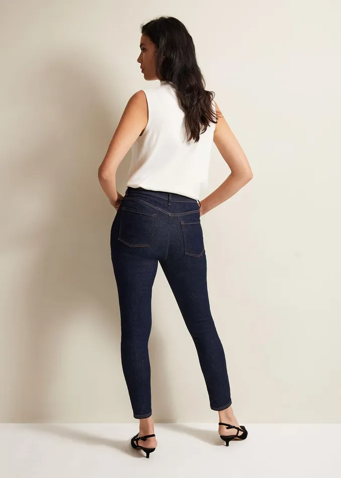 Women Phase Eight Trousers Jelena Super Comfort Skinny Jeans Indigo