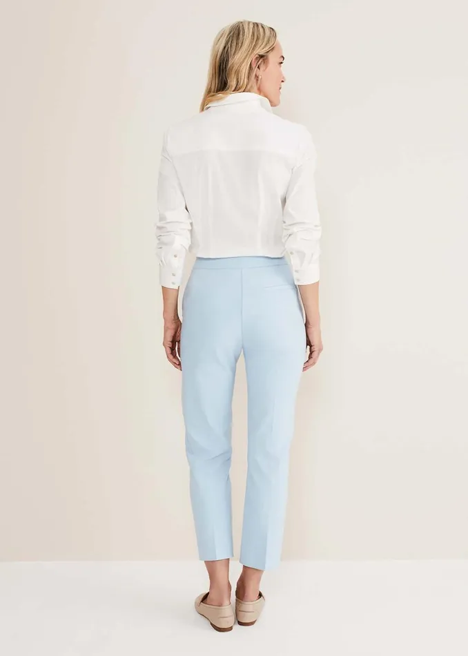 Women Phase Eight Trousers Julianna Cropped Straight Leg Trousers Cornflower Blue