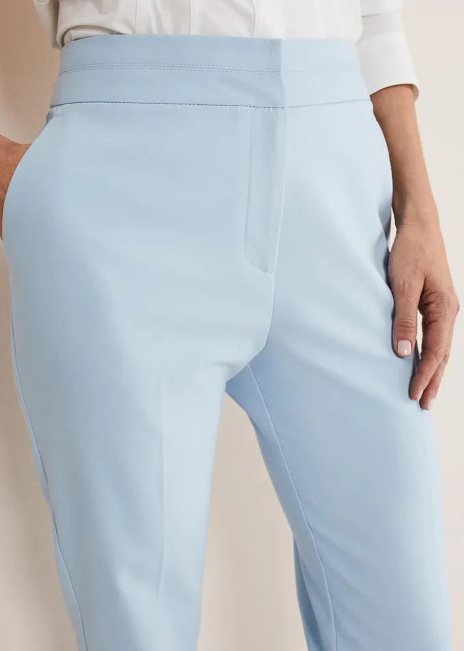 Women Phase Eight Trousers Julianna Cropped Straight Leg Trousers Cornflower Blue
