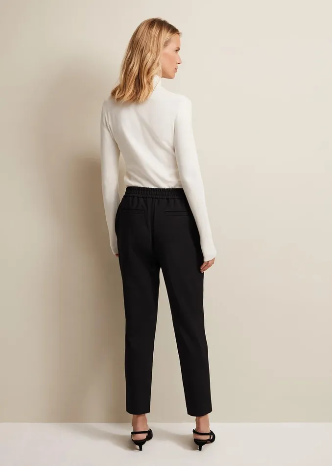 Women Phase Eight Trousers Kimia Ponte Tapered Trouser Black