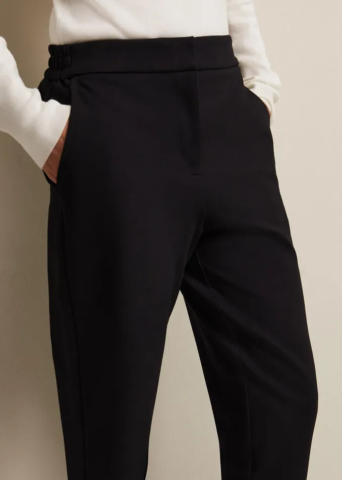 Women Phase Eight Trousers Kimia Ponte Tapered Trouser Black