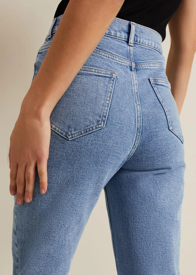 Women Phase Eight Trousers Lexi Mid Wash Crop Straight Jean Mid Wash