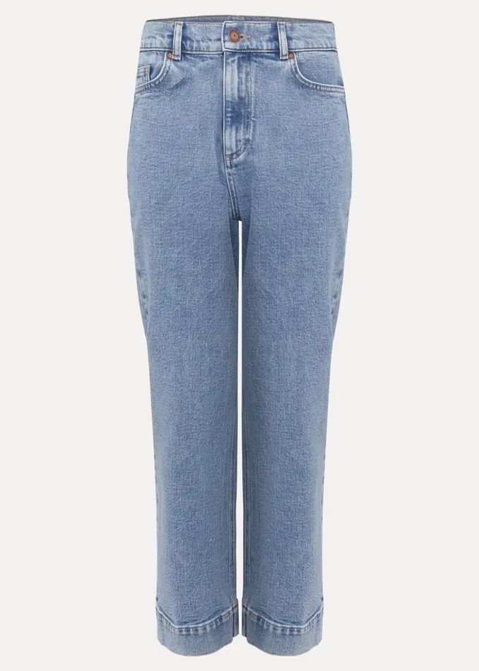 Women Phase Eight Trousers Lexi Mid Wash Crop Straight Jean Mid Wash