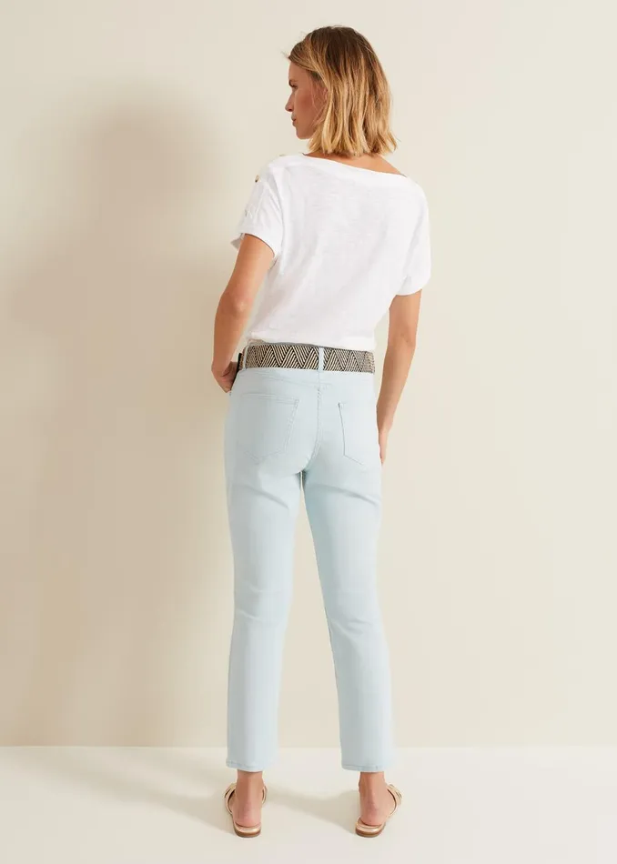 Women Phase Eight Trousers Lindsey Cropped Straight Leg Jean Blue