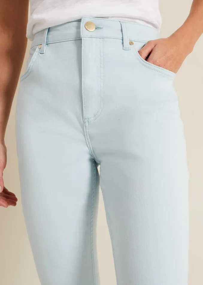 Women Phase Eight Trousers Lindsey Cropped Straight Leg Jean Blue