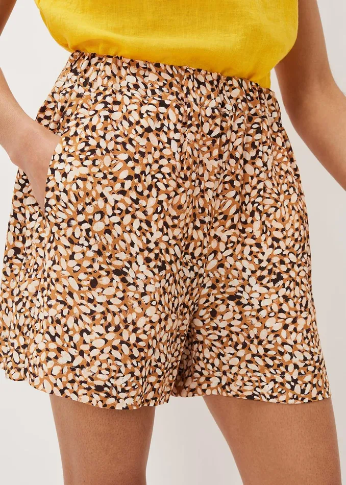 Women Phase Eight Trousers Lorha Almond Printed Shorts Multicoloured