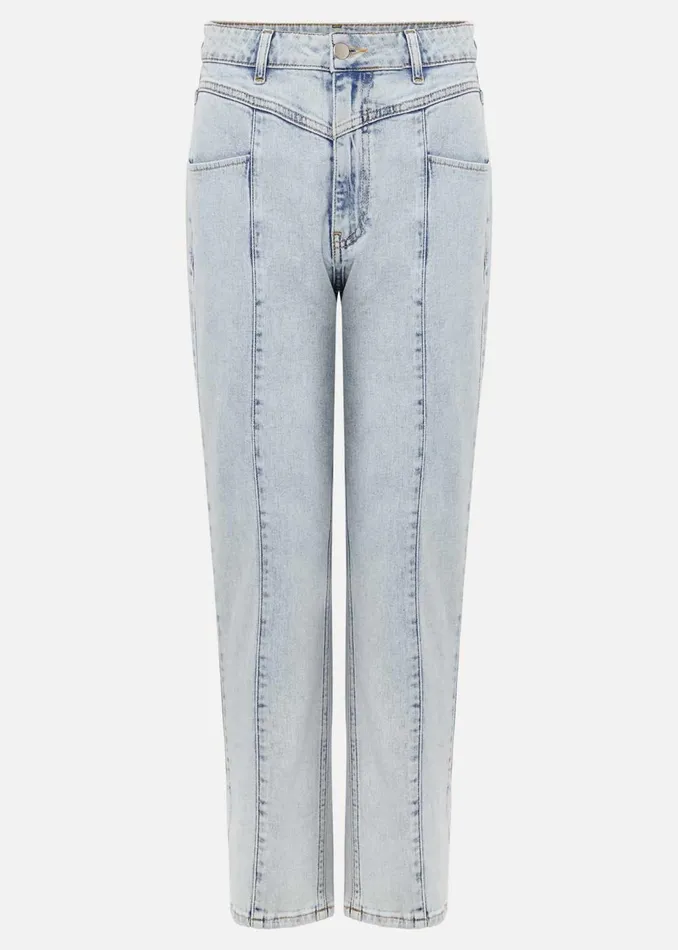 Women Phase Eight Trousers Lou Mom Jeans Snow Wash Blue