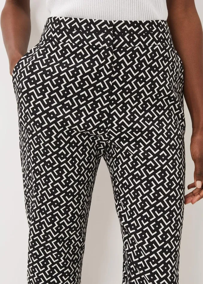 Women Phase Eight Trousers Mackenzie Geo Tapered Trouser Blackwhite