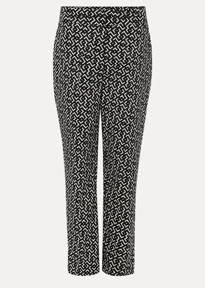 Women Phase Eight Trousers Mackenzie Geo Tapered Trouser Blackwhite