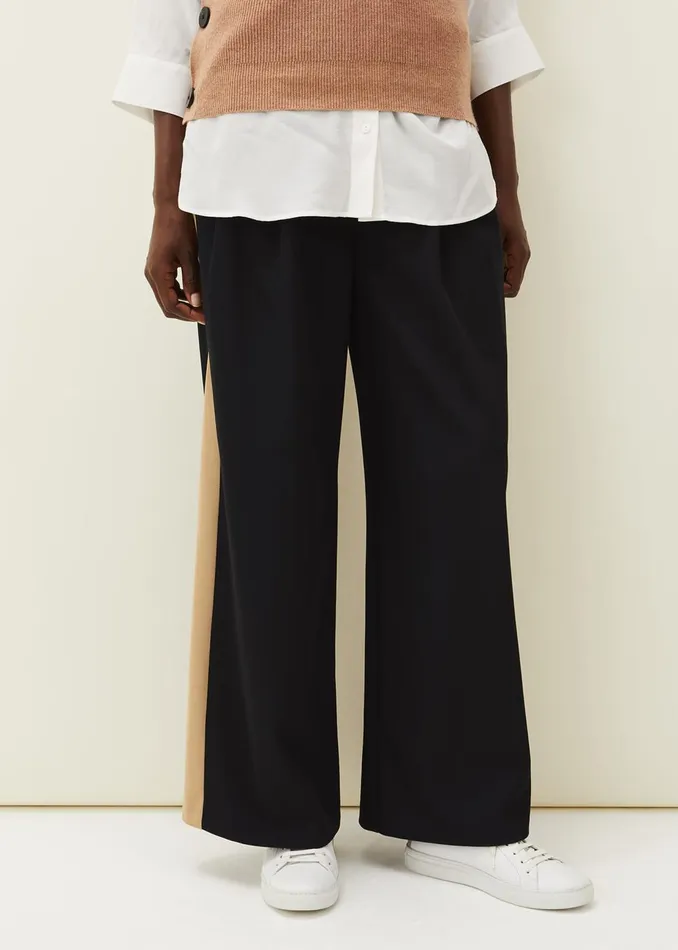 Women Phase Eight Trousers Mae Side Stripe Wide Leg Trouser Navy