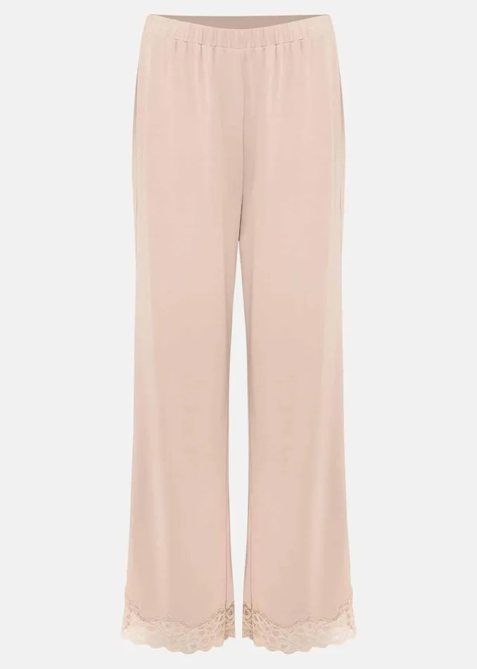 Women Phase Eight Trousers Marlie Lace Pyjama Wide Leg Trousers Soft Pink