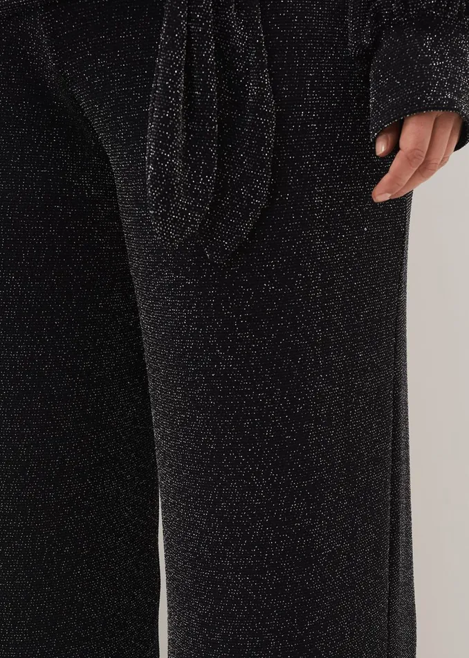 Women Phase Eight Trousers Mell Shimmer Lurex CoOrd Trousers Blacksilver