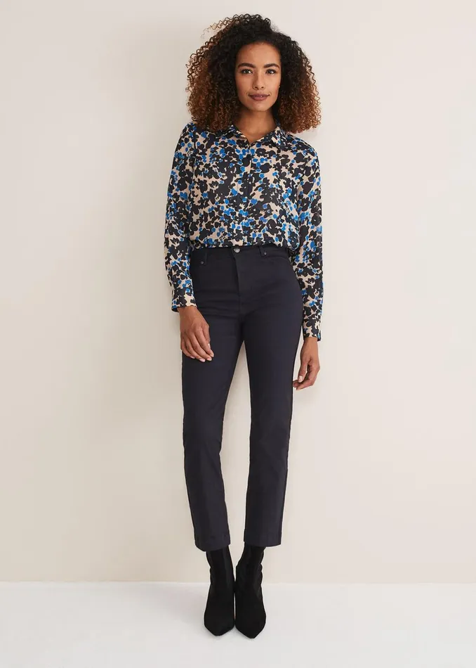 Women Phase Eight Trousers Ocha Straight Leg Jeans Dark Indigo
