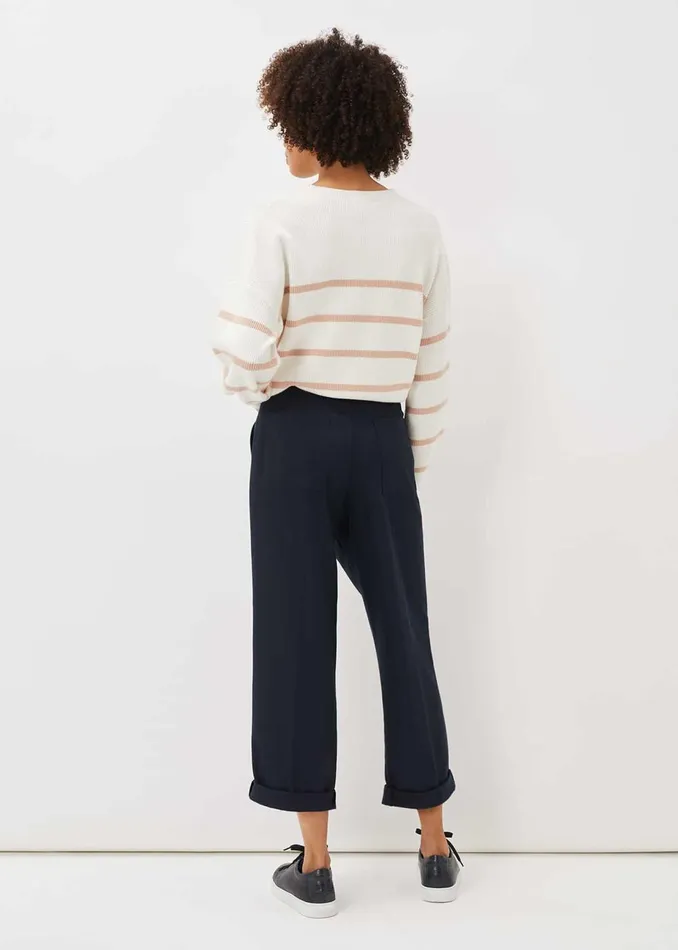 Women Phase Eight Trousers Odette Pleated Crop Trousers Navy