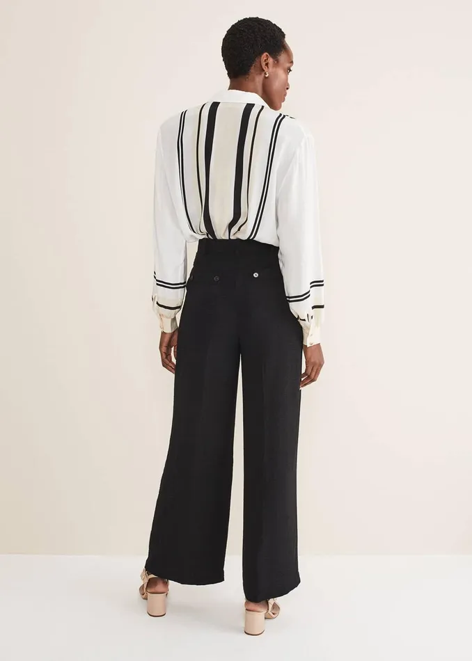 Women Phase Eight Trousers Opal Wide Leg Trousers Black