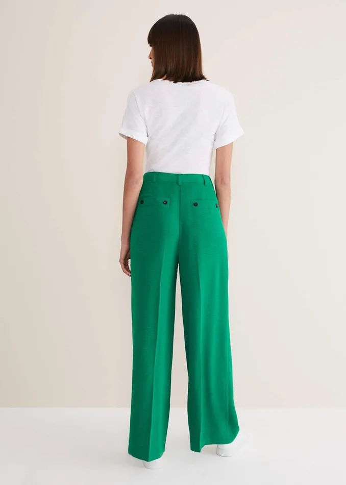 Women Phase Eight Trousers Opal Wide Leg Trousers Green