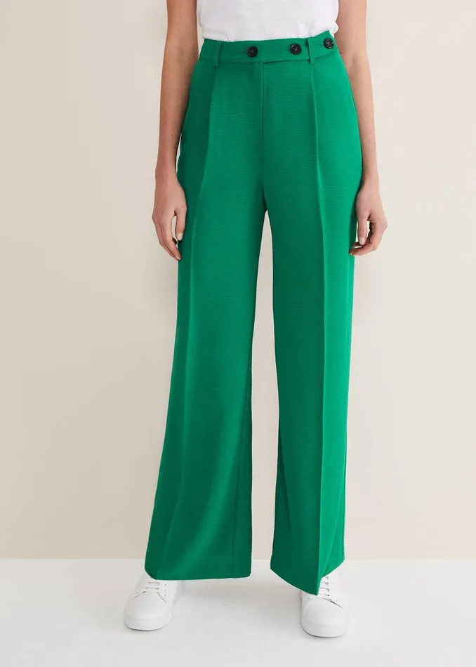 Women Phase Eight Trousers Opal Wide Leg Trousers Green